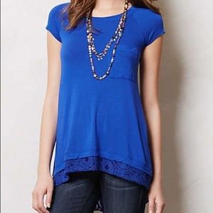 Anthropologie Bordeaux Lace Divide Shirt